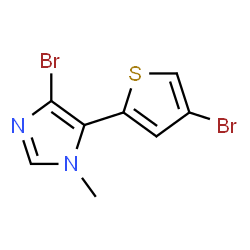 ChemSpider 2D Image | 4-Bromo-5-(4-bromo-2-thienyl)-1-methyl-1H-imidazole | C8H6Br2N2S