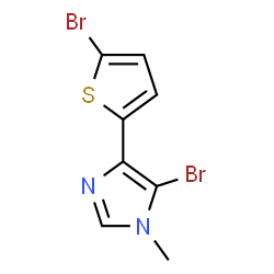ChemSpider 2D Image | 5-Bromo-4-(5-bromo-2-thienyl)-1-methyl-1H-imidazole | C8H6Br2N2S