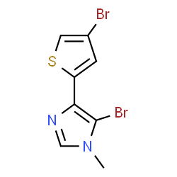 ChemSpider 2D Image | 5-Bromo-4-(4-bromo-2-thienyl)-1-methyl-1H-imidazole | C8H6Br2N2S