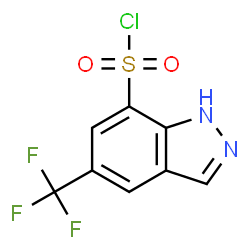 ChemSpider 2D Image | 5-(Trifluoromethyl)-1H-indazole-7-sulfonyl chloride | C8H4ClF3N2O2S