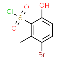 ChemSpider 2D Image | 3-Bromo-6-hydroxy-2-methylbenzenesulfonyl chloride | C7H6BrClO3S