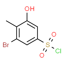 ChemSpider 2D Image | 3-Bromo-5-hydroxy-4-methylbenzenesulfonyl chloride | C7H6BrClO3S