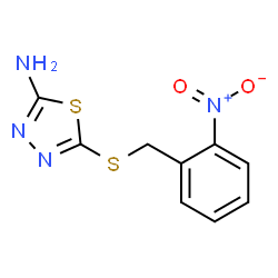 ChemSpider 2D Image | 5-[(2-Nitrobenzyl)sulfanyl]-1,3,4-thiadiazol-2-amine | C9H8N4O2S2