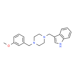 ChemSpider 2D Image | 3-{[4-(3-Methoxybenzyl)-1-piperazinyl]methyl}-1H-indole | C21H25N3O