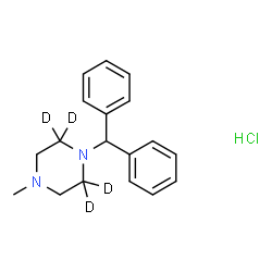 ChemSpider 2D Image | 1-(Diphenylmethyl)-4-methyl(2,2,6,6-~2~H_4_)piperazine hydrochloride (1:1) | C18H19D4ClN2