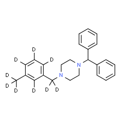 ChemSpider 2D Image | 1-(Diphenylmethyl)-4-{[3-(~2~H_3_)methyl(~2~H_4_)phenyl](~2~H_2_)methyl}piperazine | C25H19D9N2