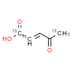 ChemSpider 2D Image | (2E)-4-Oxo(1,2,5-~13~C_3_)-2-pentenoic acid | C213C3H6O3