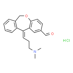 ChemSpider 2D Image | (11Z)-11-[3-(Dimethylamino)propylidene]-6,11-dihydrodibenzo[b,e]oxepine-2-carbaldehyde hydrochloride (1:1) | C20H22ClNO2