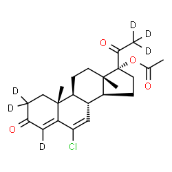 ChemSpider 2D Image | 6-Chloro-3,20-dioxo(2,2,4,21,21,21-~2~H_6_)pregna-4,6-dien-17-yl acetate | C23H23D6ClO4
