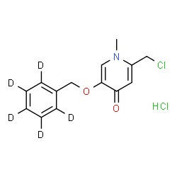 ChemSpider 2D Image | 2-(Chloromethyl)-1-methyl-5-[(~2~H_5_)phenylmethoxy]-4(1H)-pyridinone hydrochloride (1:1) | C14H10D5Cl2NO2