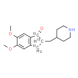 ChemSpider 2D Image | 5,6-Dimethoxy-2-(4-piperidinylmethyl)-1-(1,2,3-~13~C_3_)indanone | C1413C3H23NO3