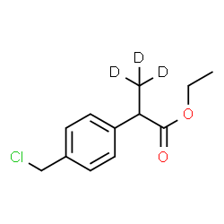 ChemSpider 2D Image | Ethyl 2-[4-(chloromethyl)phenyl](3,3,3-~2~H_3_)propanoate | C12H12D3ClO2