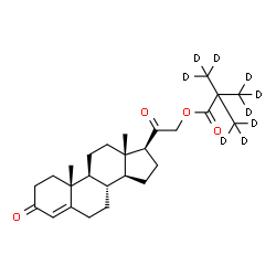 ChemSpider 2D Image | 3,20-Dioxopregn-4-en-21-yl 2,2-bis[(~2~H_3_)methyl](~2~H_3_)propanoate | C26H29D9O4