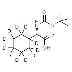 ChemSpider 2D Image | (2S)-2-(tert-butoxycarbonylamino)-2-(1,2,2,3,3,4,4,5,5,6,6-undecadeuteriocyclohexyl)acetic acid | C13H12D11NO4