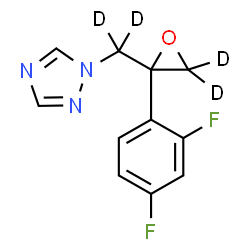 ChemSpider 2D Image | 1-{[2-(2,4-Difluorophenyl)(~2~H_2_)-2-oxiranyl](~2~H_2_)methyl}-1H-1,2,4-triazole | C11H5D4F2N3O