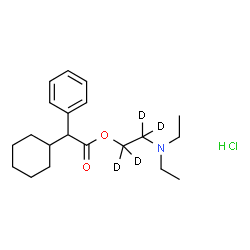 ChemSpider 2D Image | 2-(Diethylamino)(~2~H_4_)ethyl cyclohexyl(phenyl)acetate hydrochloride (1:1) | C20H28D4ClNO2