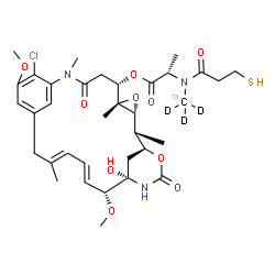 ChemSpider 2D Image | (1S,2R,3R,5S,6S,16E,18E,20R,21S)-11-Chloro-21-hydroxy-12,20-dimethoxy-2,5,9,16-tetramethyl-8,23-dioxo-4,24-dioxa-9,22-diazatetracyclo[19.3.1.1~10,14~.0~3,5~]hexacosa-10(26),11,13,16,18-pentaen-6-yl (2
S)-2-[(~13~C,~2~H_3_)methyl(3-sulfanylpropanoyl)amino]propanoate (non-preferred name) | C3413CH45D3ClN3O10S