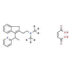 ChemSpider 2D Image | N,N-Bis[(~2~H_3_)methyl]-2-{3-[1-(2-pyridinyl)ethyl]-1H-inden-2-yl}ethanamine (2Z)-2-butenedioate (1:1) | C24H22D6N2O4