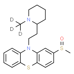 ChemSpider 2D Image | 10-{2-[1-(~2~H_3_)Methyl-2-piperidinyl]ethyl}-2-(methylsulfinyl)-10H-phenothiazine | C21H23D3N2OS2