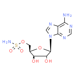 ChemSpider 2D Image | 9-[(2xi)-5-O-Sulfamoyl-beta-D-threo-pentofuranosyl]-9H-purin-6-amine | C10H14N6O6S