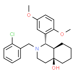 ChemSpider 2D Image | (1S,4aS,8aR)-2-(2-Chlorobenzyl)-1-(2,5-dimethoxyphenyl)octahydro-4a(2H)-isoquinolinol | C24H30ClNO3