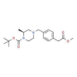 ChemSpider 2D Image | 2-Methyl-2-propanyl (2S)-4-[4-(2-methoxy-2-oxoethyl)benzyl]-2-methyl-1-piperazinecarboxylate | C20H30N2O4