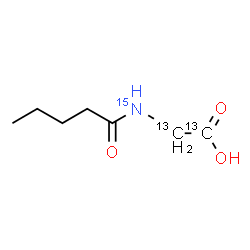 ChemSpider 2D Image | N-Pentanoyl(~13~C_2_,~15~N)glycine | C513C2H1315NO3