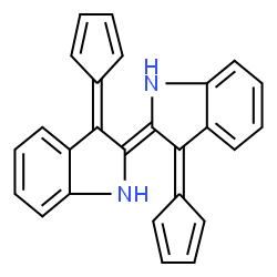 ChemSpider 2D Image | (E)-3,3'-bis(cyclopenta-2,4-dien-1-ylidene)-1H,1'H,3H,3'H-2,2'-biindolylidene | C26H18N2