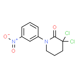 ChemSpider 2D Image | 3,3-Dichloro-1-(3-nitrophenyl)-2-piperidinone | C11H10Cl2N2O3