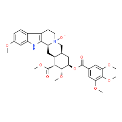 ChemSpider 2D Image | Methyl (1R,2R,3R,4aS,13bS,14aS)-2,11-dimethoxy-3-[(3,4,5-trimethoxybenzoyl)oxy]-1,2,3,4,4a,5,7,8,13,13b,14,14a-dodecahydroindolo[2',3':3,4]pyrido[1,2-b]isoquinoline-1-carboxylate 6-oxide | C33H40N2O10