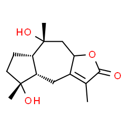 ChemSpider 2D Image | (4aS,5R,7aS,8R)-5,8-Dihydroxy-3,5,8-trimethyl-4a,5,6,7,7a,8,9,9a-octahydroazuleno[6,5-b]furan-2(4H)-one | C15H22O4