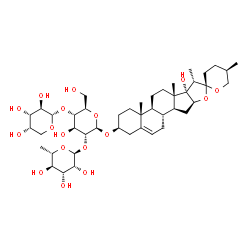 ChemSpider 2D Image | (3beta,25R)-17-Hydroxyspirost-5-en-3-yl alpha-L-arabinopyranosyl-(1->4)-[6-deoxy-alpha-L-mannopyranosyl-(1->2)]-beta-D-glucopyranoside | C44H70O17