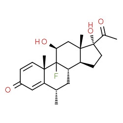 ChemSpider 2D Image | (6alpha,9xi,11beta)-9-Fluoro-11,17-dihydroxy-6-methylpregna-1,4-diene-3,20-dione | C22H29FO4