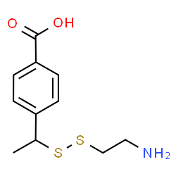 ChemSpider 2D Image | 4-{1-[(2-Aminoethyl)disulfanyl]ethyl}benzoic acid | C11H15NO2S2