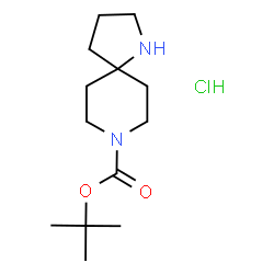 ChemSpider 2D Image | tert-butyl 1,8-diazaspiro[4.5]decane-8-carboxylate hydrochloride | C13H25ClN2O2