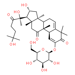 ChemSpider 2D Image | (4R,8xi,9beta,16alpha)-16,20,25-Trihydroxy-9,10,14-trimethyl-1,11,22-trioxo-4,9-cyclo-9,10-secocholesta-2,5-dien-2-yl beta-D-glucopyranoside | C36H54O12