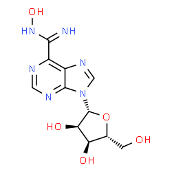 ChemSpider 2D Image | N-Hydroxy-9-(beta-D-ribofuranosyl)-9H-purine-6-carboximidamide | C11H14N6O5
