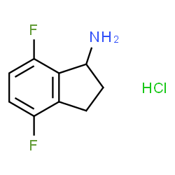 ChemSpider 2D Image | 4,7-Difluoro-1-indanamine hydrochloride (1:1) | C9H10ClF2N