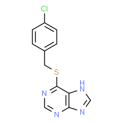 ChemSpider 2D Image | 6-((p-Chlorobenzyl)thio)purine | C12H9ClN4S