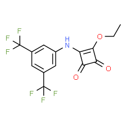 ChemSpider 2D Image | 3-{[3,5-Bis(trifluoromethyl)phenyl]amino}-4-ethoxy-3-cyclobutene-1,2-dione | C14H9F6NO3