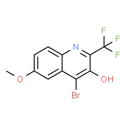 ChemSpider 2D Image | 4-Bromo-6-methoxy-2-(trifluoromethyl)-3-quinolinol | C11H7BrF3NO2