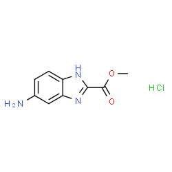ChemSpider 2D Image | Methyl 5-amino-1H-benzo[d]imidazole-2-carboxylate hydrochloride | C9H10ClN3O2