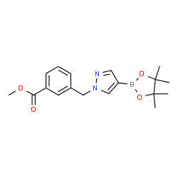 ChemSpider 2D Image | Methyl 3-{[4-(4,4,5,5-tetramethyl-1,3,2-dioxaborolan-2-yl)-1H-pyrazol-1-yl]methyl}benzoate | C18H23BN2O4