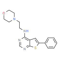 ChemSpider 2D Image | N-[2-(4-Morpholinyl)ethyl]-6-phenylthieno[2,3-d]pyrimidin-4-amine | C18H20N4OS