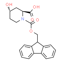 ChemSpider 2D Image | (2S,4S)-1-[(9H-Fluoren-9-ylmethoxy)carbonyl]-4-hydroxy-2-piperidinecarboxylic acid | C21H21NO5