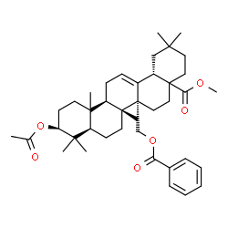 ChemSpider 2D Image | Methyl (3beta,10xi,17xi)-3-acetoxy-27-(benzoyloxy)olean-12-en-28-oate | C40H56O6