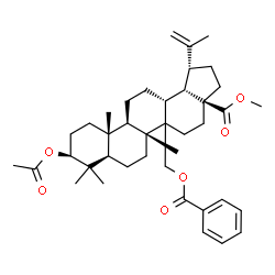 ChemSpider 2D Image | Methyl (3beta,14xi,18beta)-3-acetoxy-27-(benzoyloxy)lup-20(29)-en-28-oate | C40H56O6