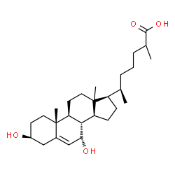 ChemSpider 2D Image | (3beta,7alpha,13xi)-3,7-Dihydroxycholest-5-en-26-oic acid | C27H44O4