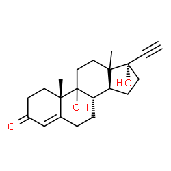 ChemSpider 2D Image | (9xi,13xi)-9,17-Dihydroxypregn-4-en-20-yn-3-one | C21H28O3