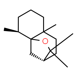 ChemSpider 2D Image | (2S,9R)-2,6,10,10-Tetramethyl-11-oxatricyclo[7.2.1.0~1,6~]dodecane | C15H26O
